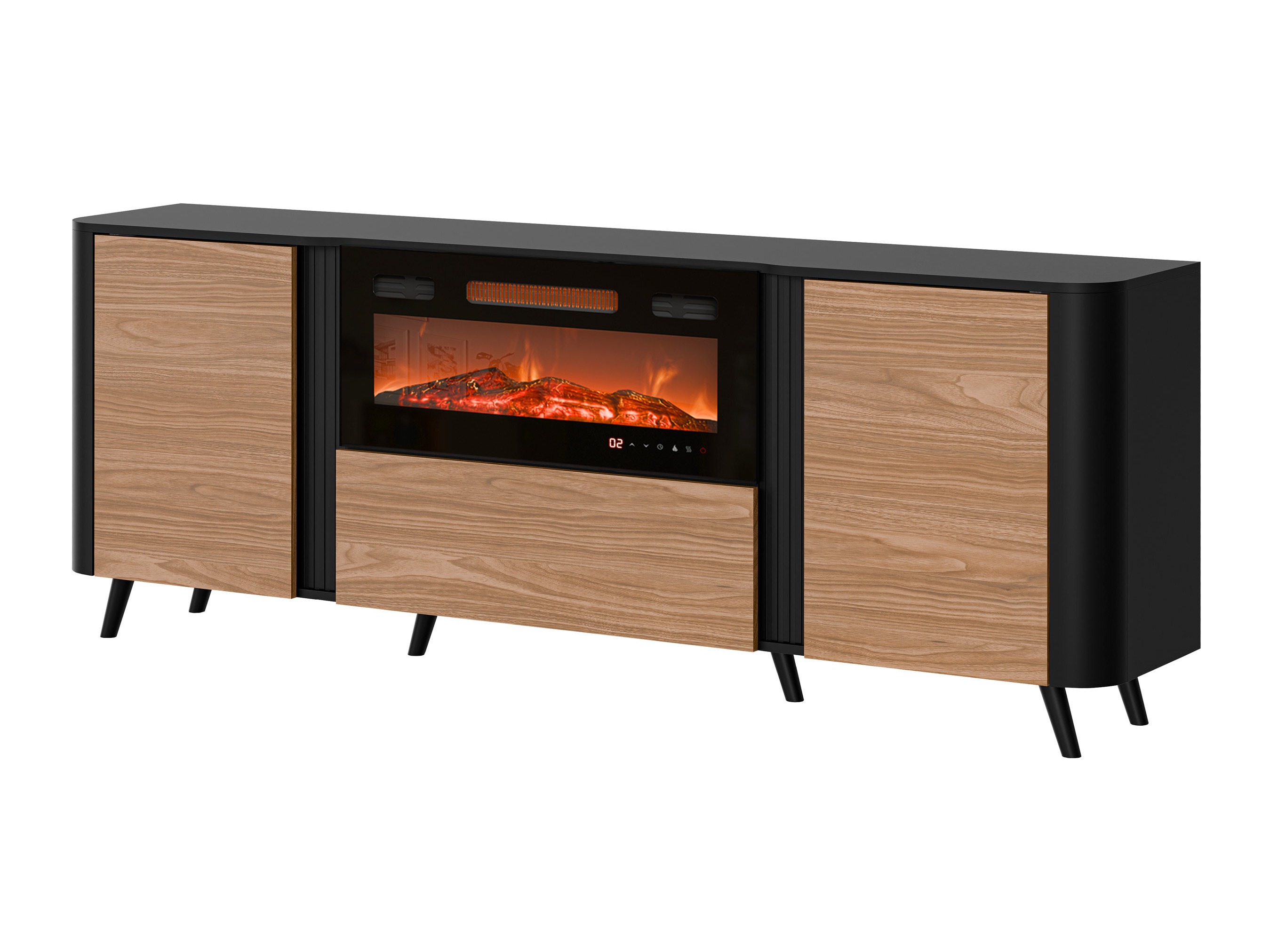 Dressoir Modus I (Zwart + Notenhout)