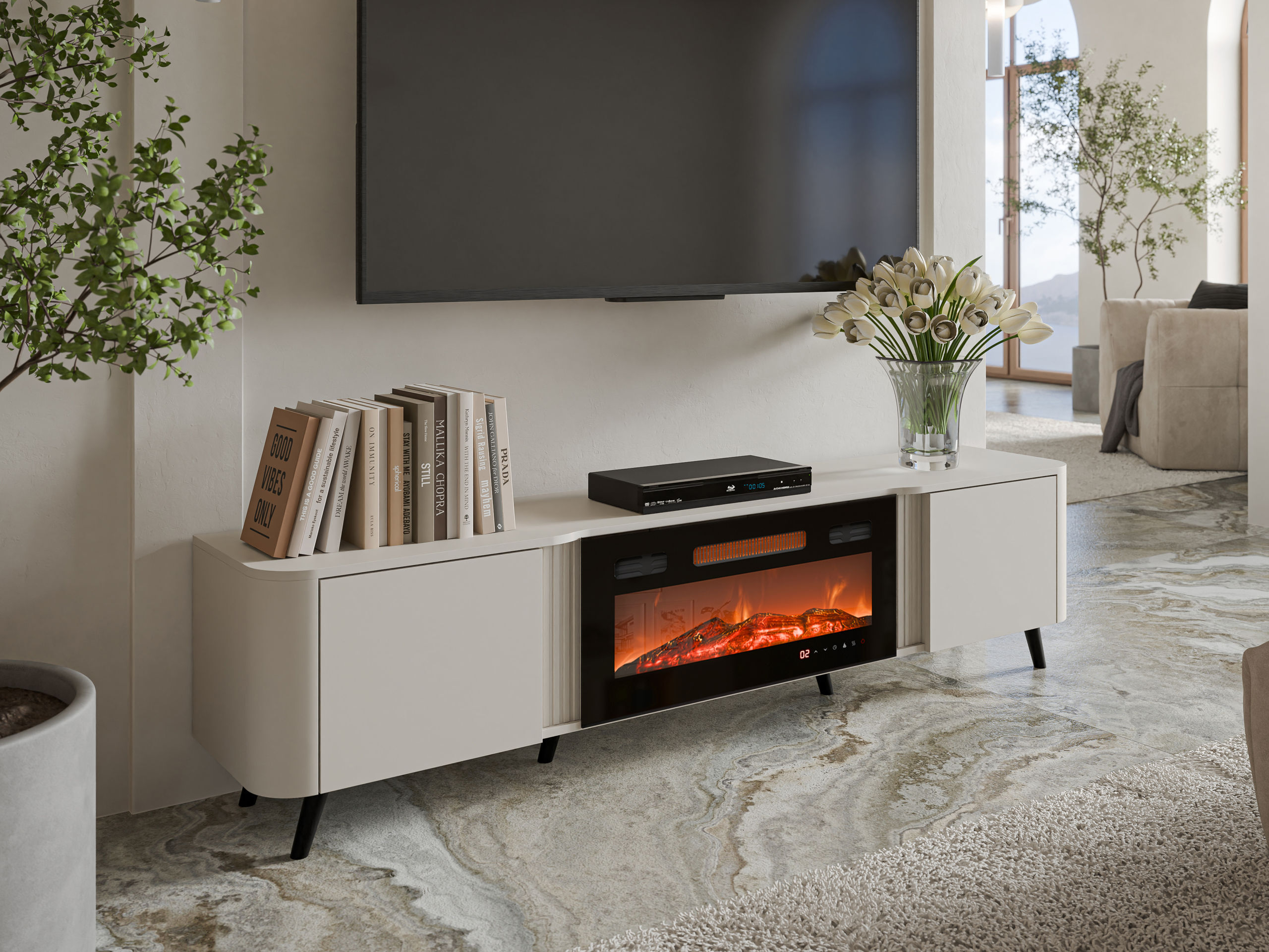 TV-meubel Modus (Kasjmier + Zwart)