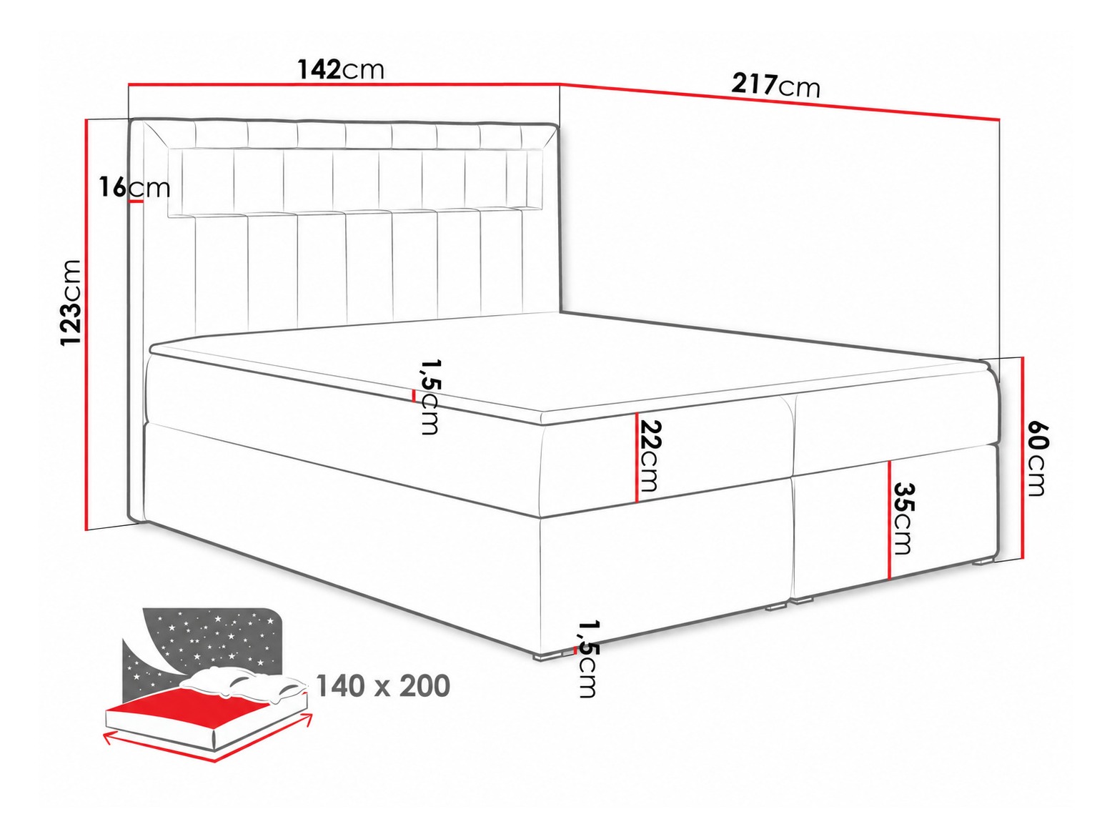 Boxspring Pomum (Soft 017)
