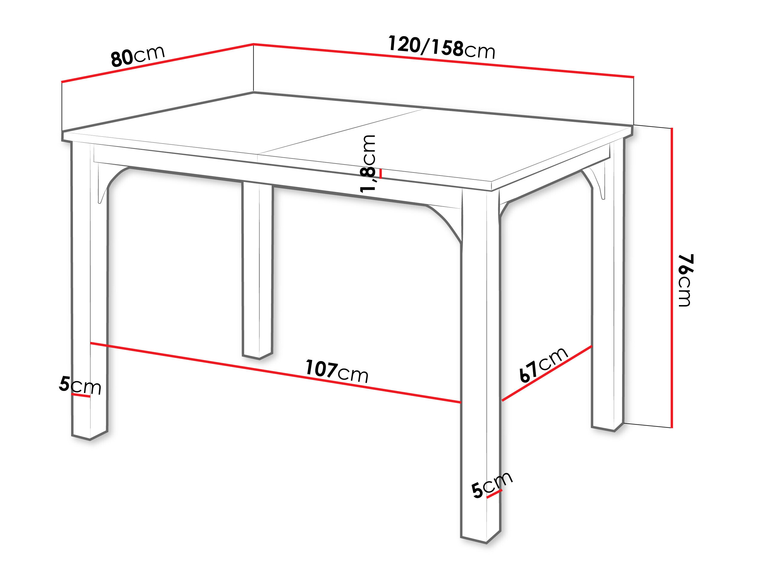 Tafel Oswego 135 (Grafiet + Zwart)