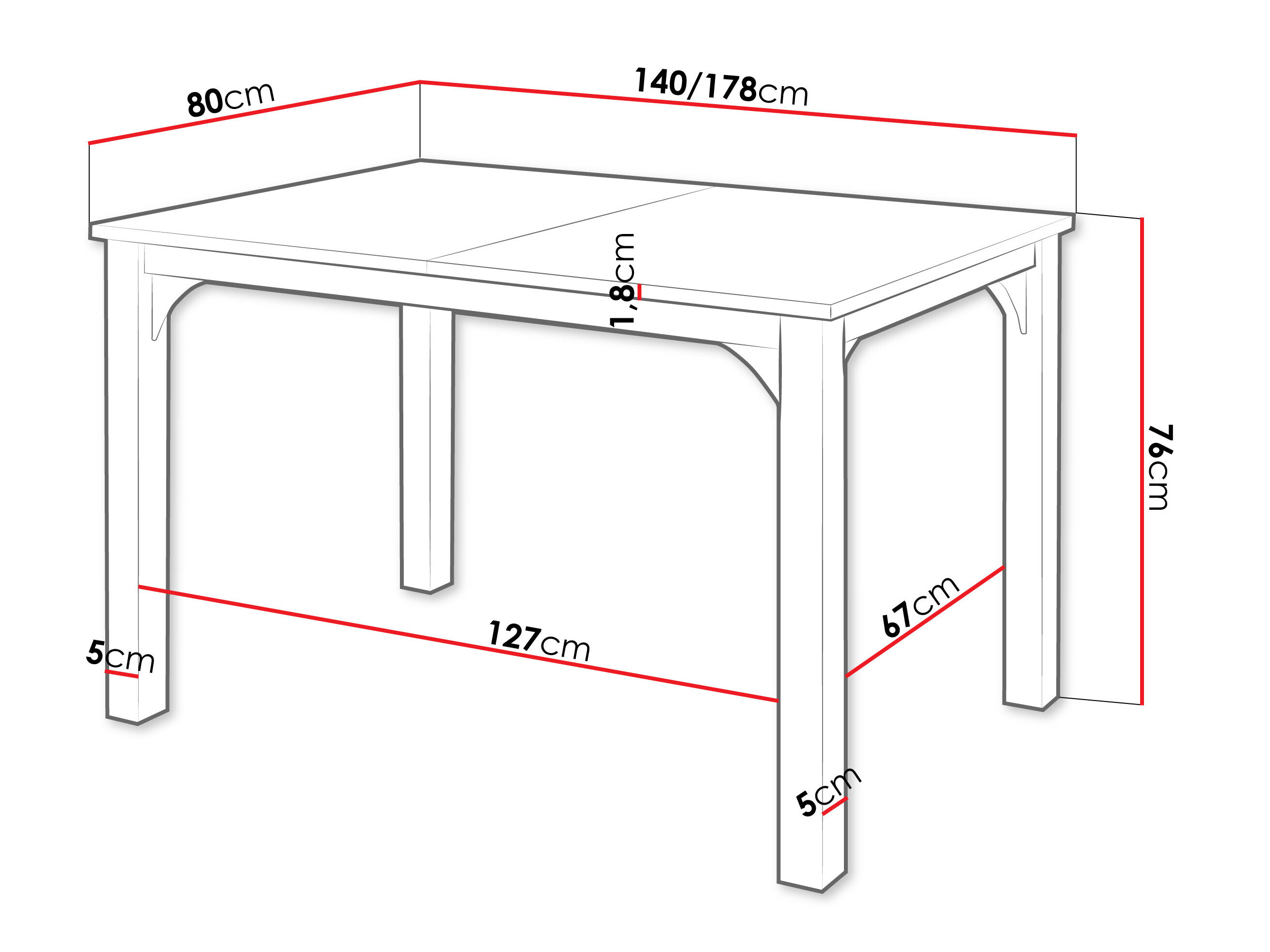 Tafel Oswego 136 (Ambachtelijke gouden eik + Zwart)
