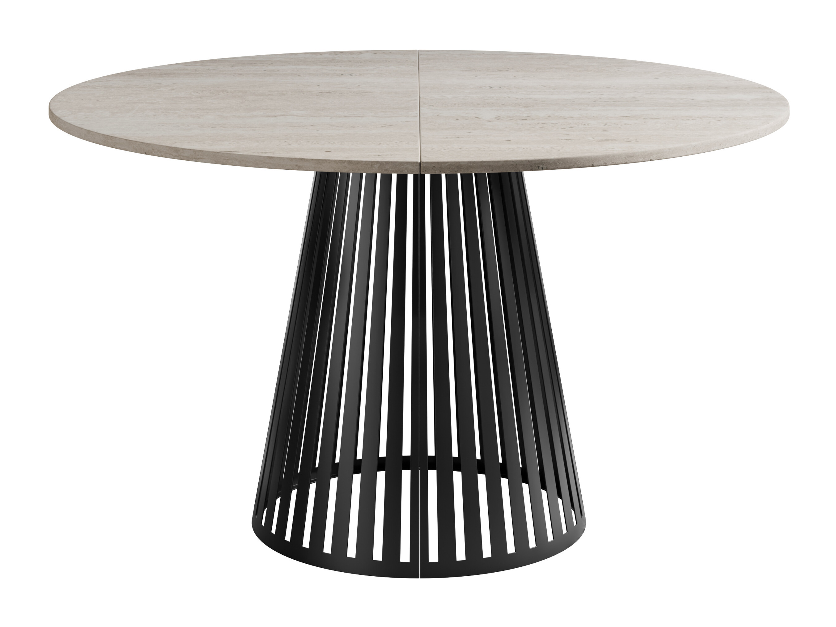 Tafel Prudentia II (Licht travertin + Zwart)