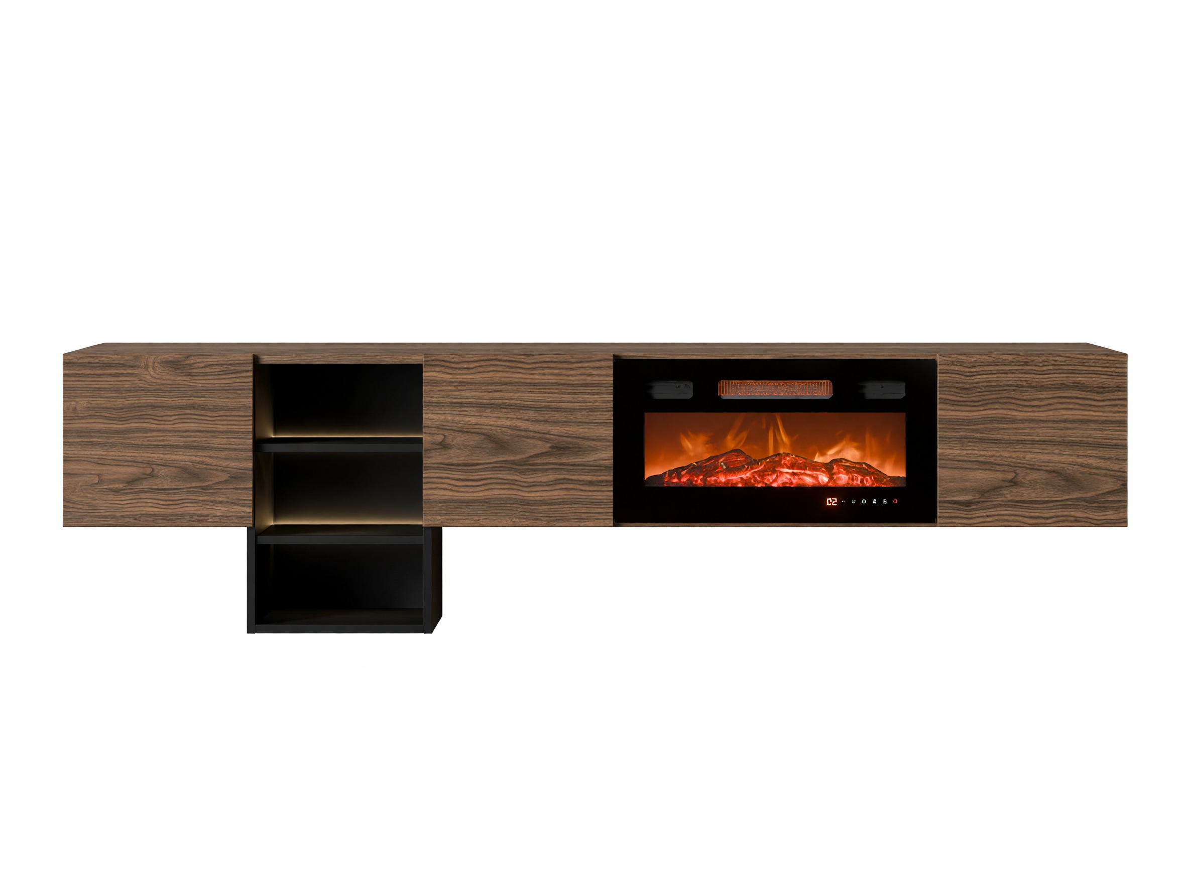 TV-meubel Charlotte 218 (Notenhout + Zwart)
