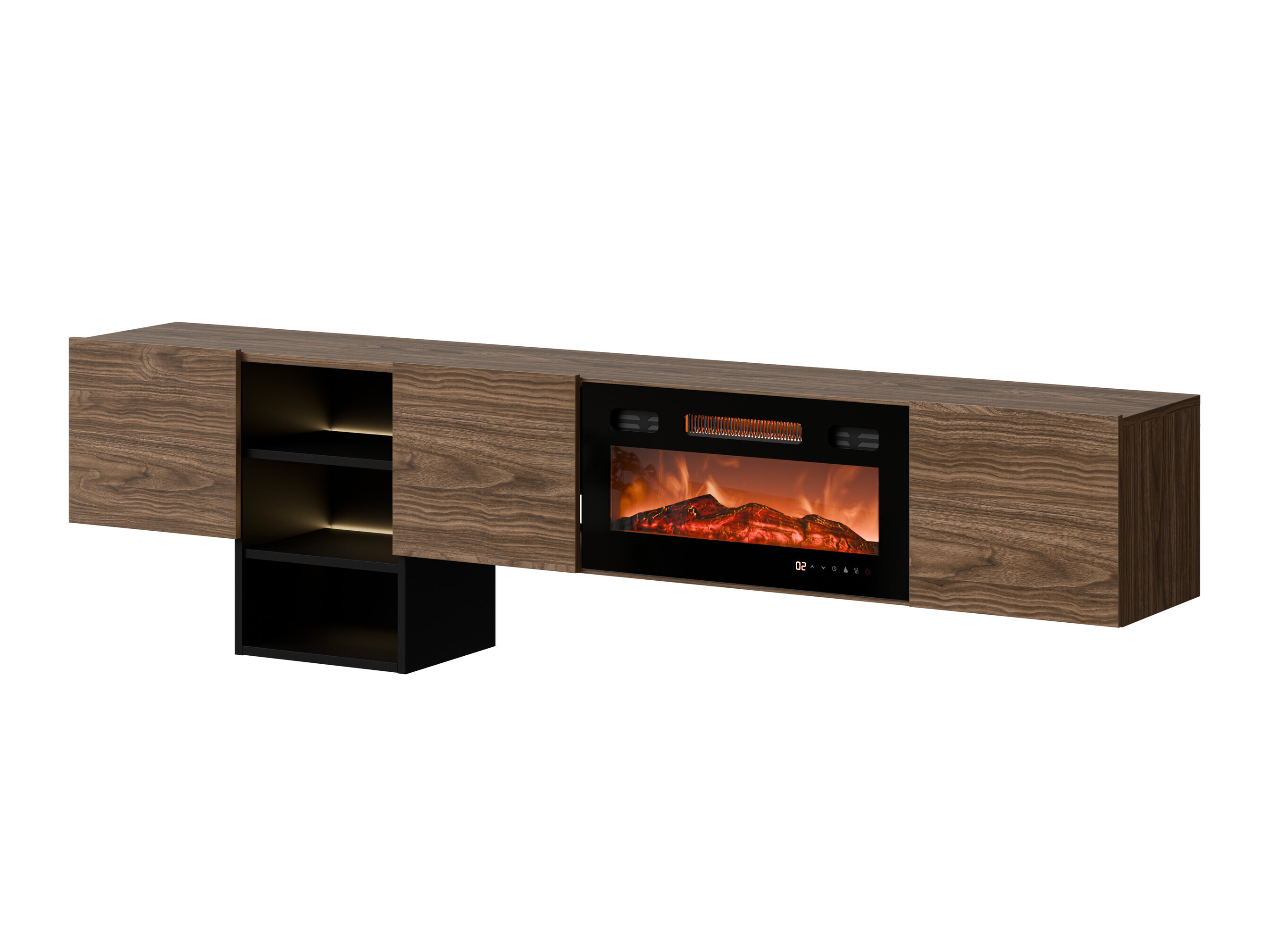 TV-meubel Charlotte 218 (Notenhout + Zwart)