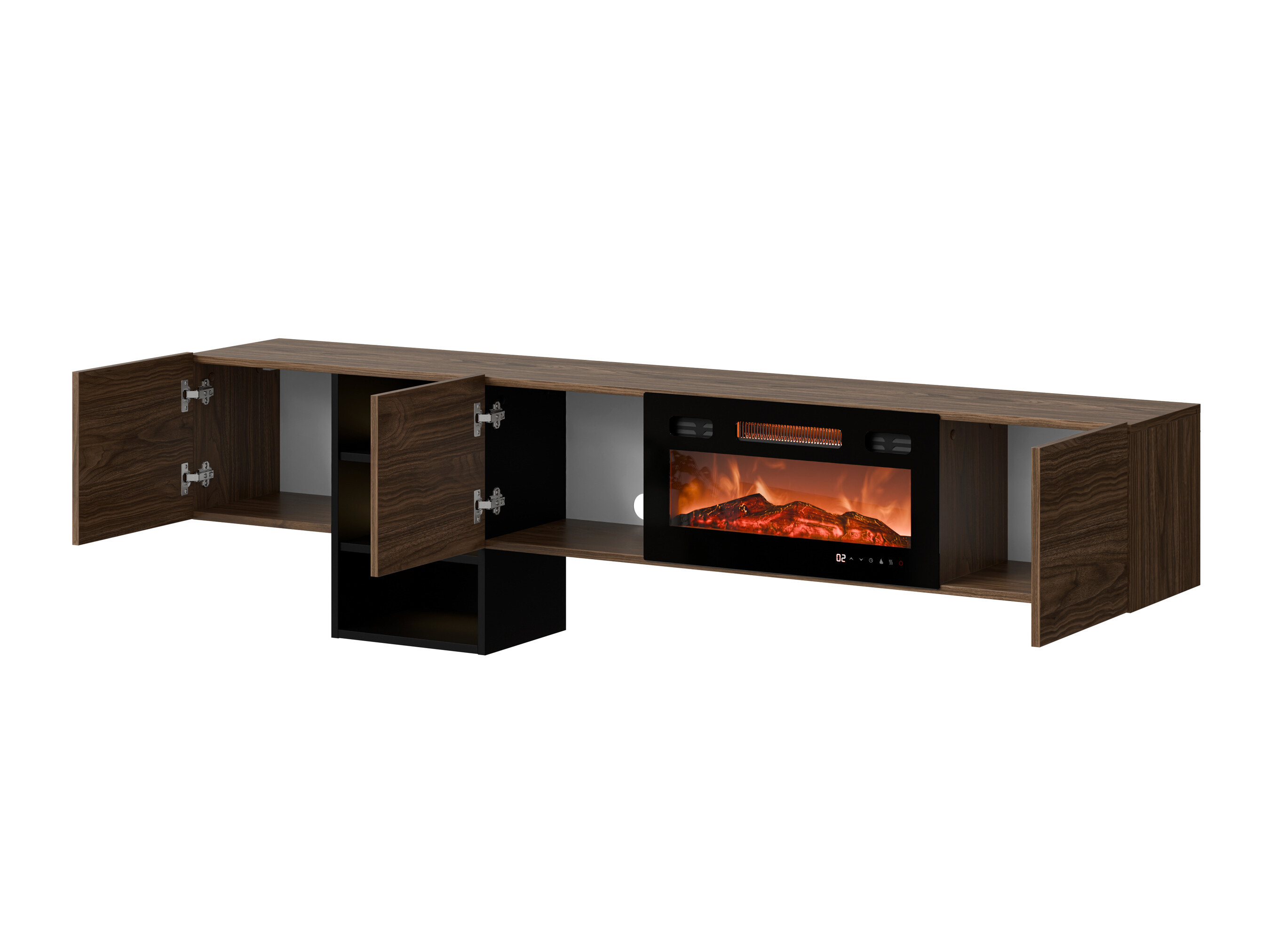 TV-meubel Charlotte 218 (Notenhout + Zwart)