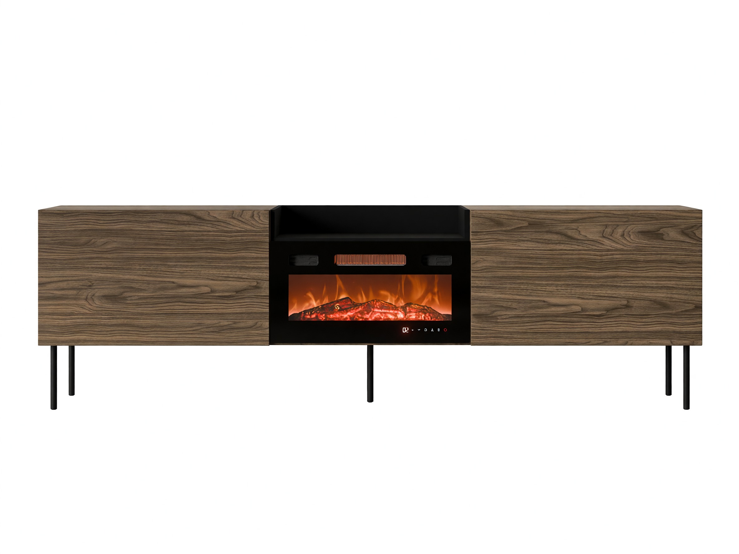 TV-meubel Charlotte 216 (Notenhout + Zwart)