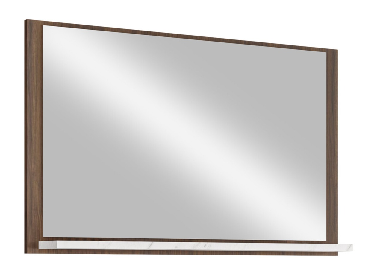 Badkamer spiegel Salus (Notenhout + Wit marmer)