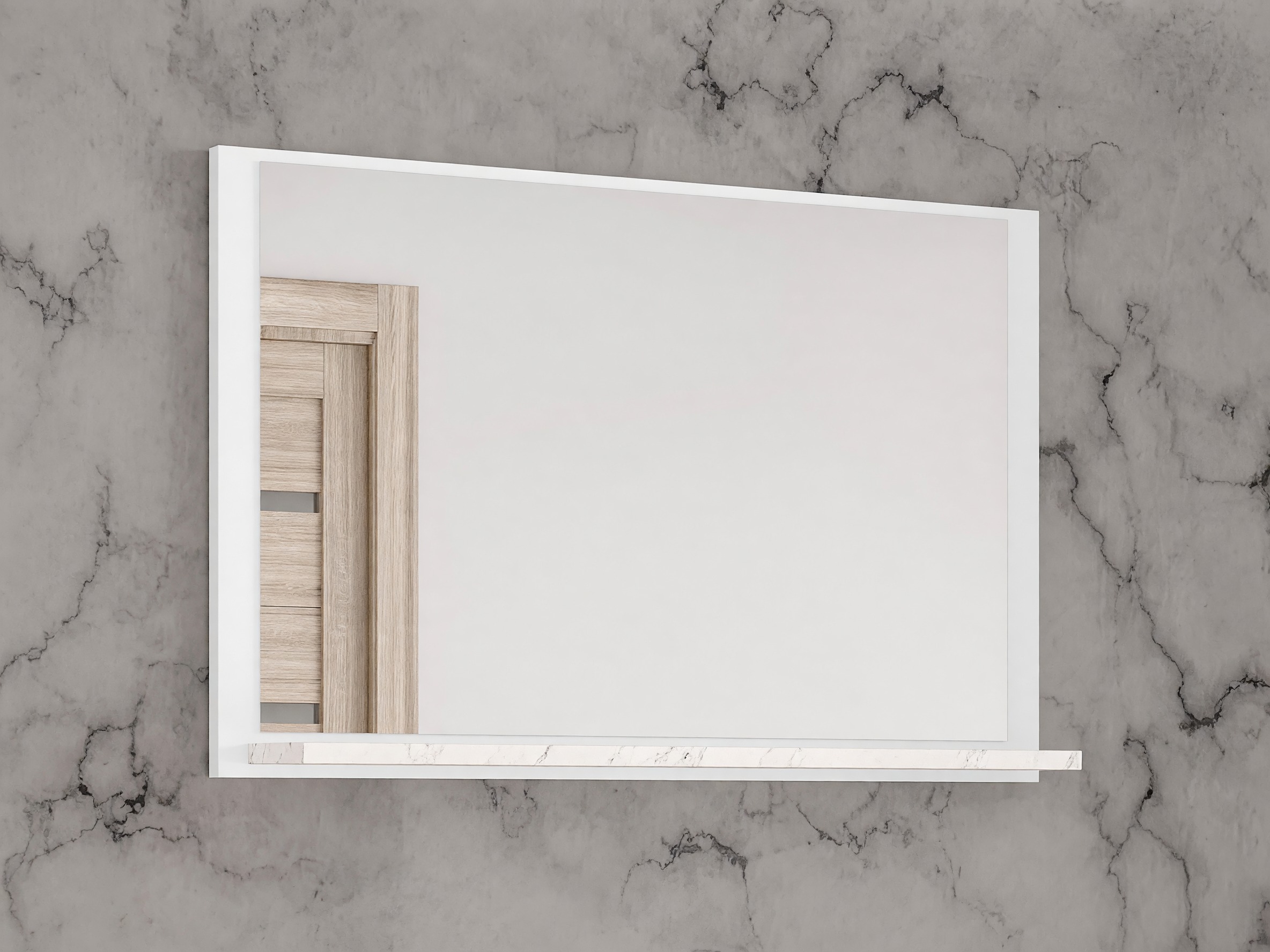Badkamer spiegel Salus (Wit + Wit marmer)
