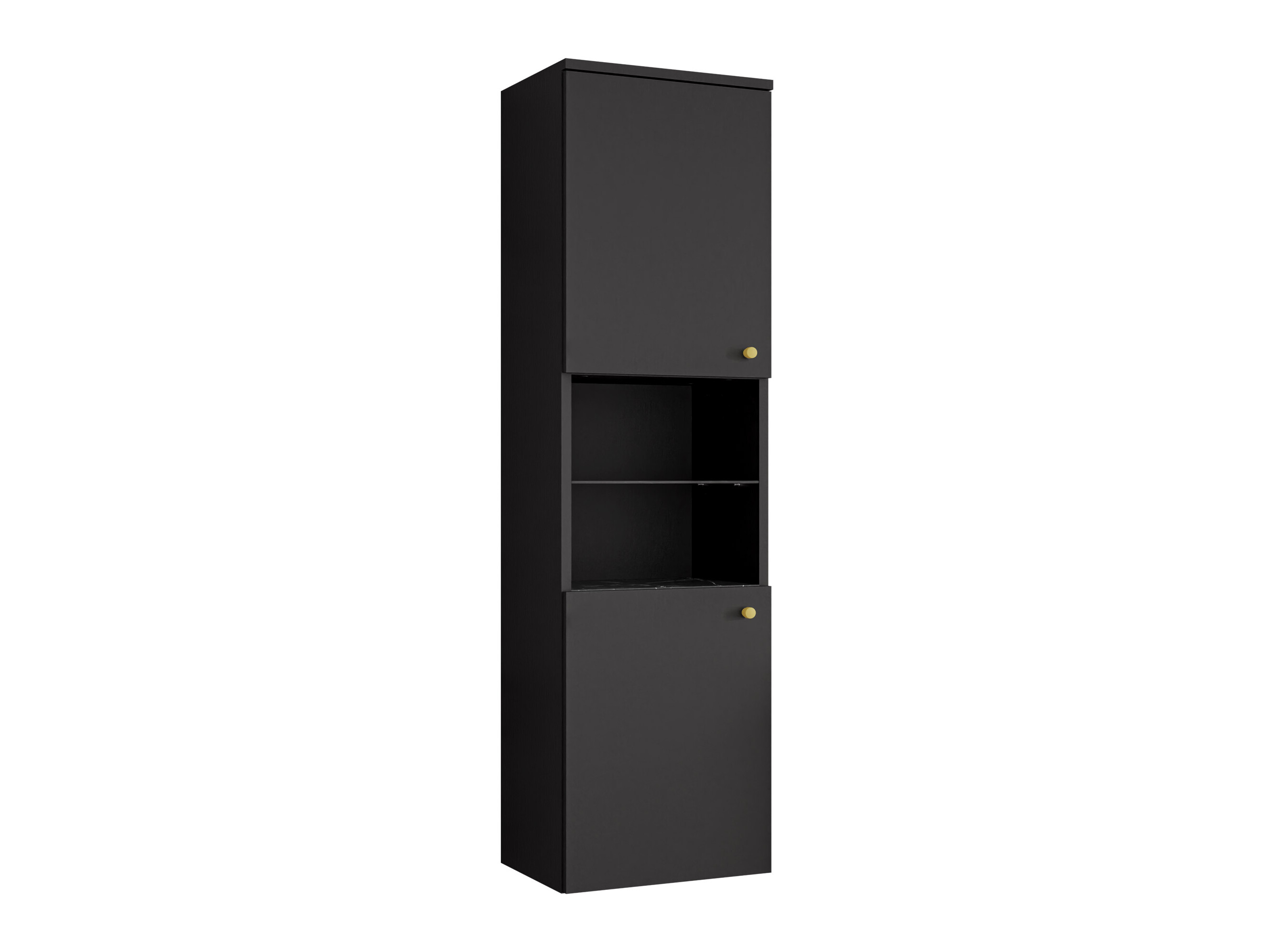 Wand badkamermeubel Salus (Zwart + Zwart marmer)