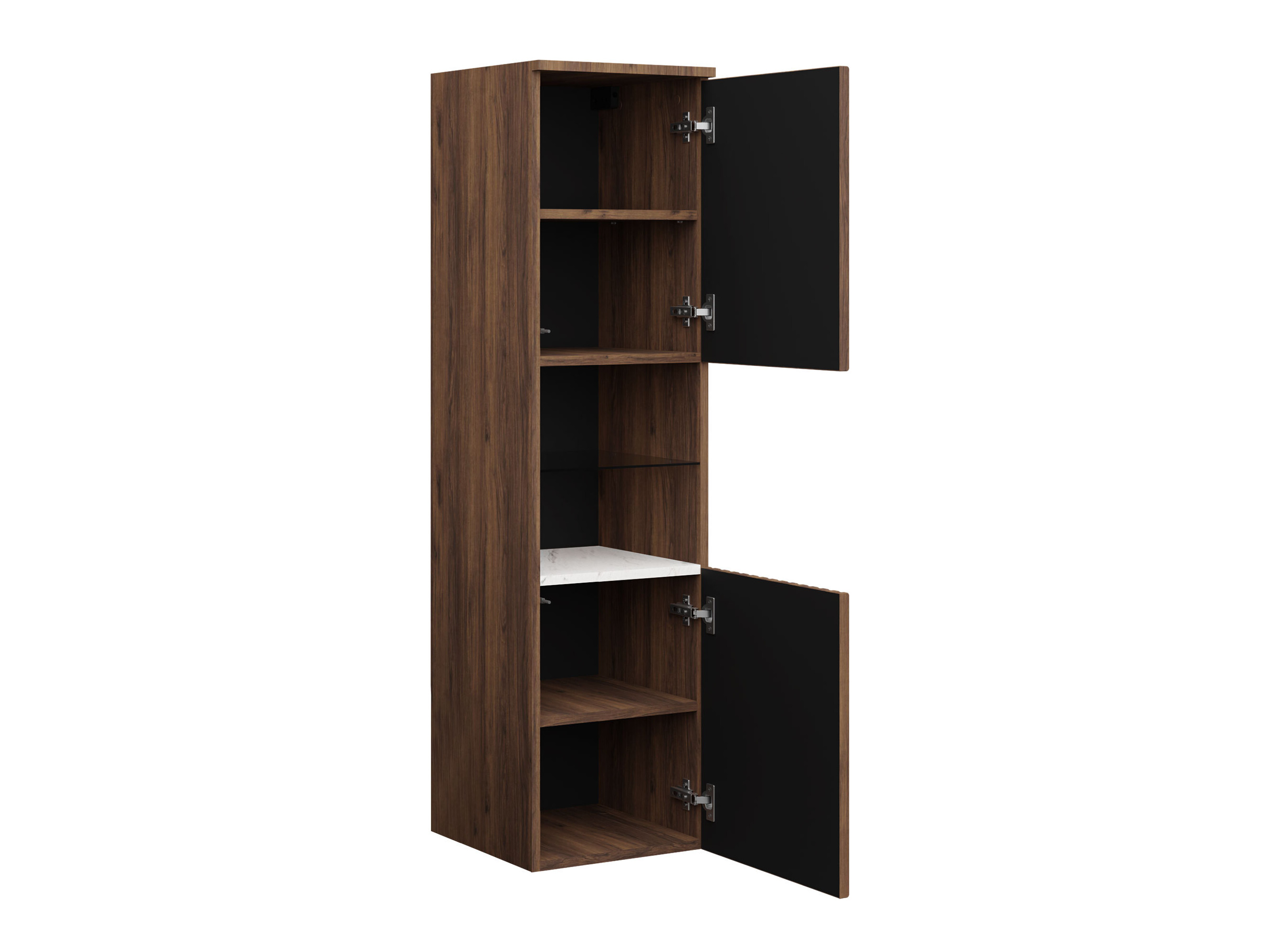 Wand badkamermeubel Nauta (Wit + Wit marmer)
