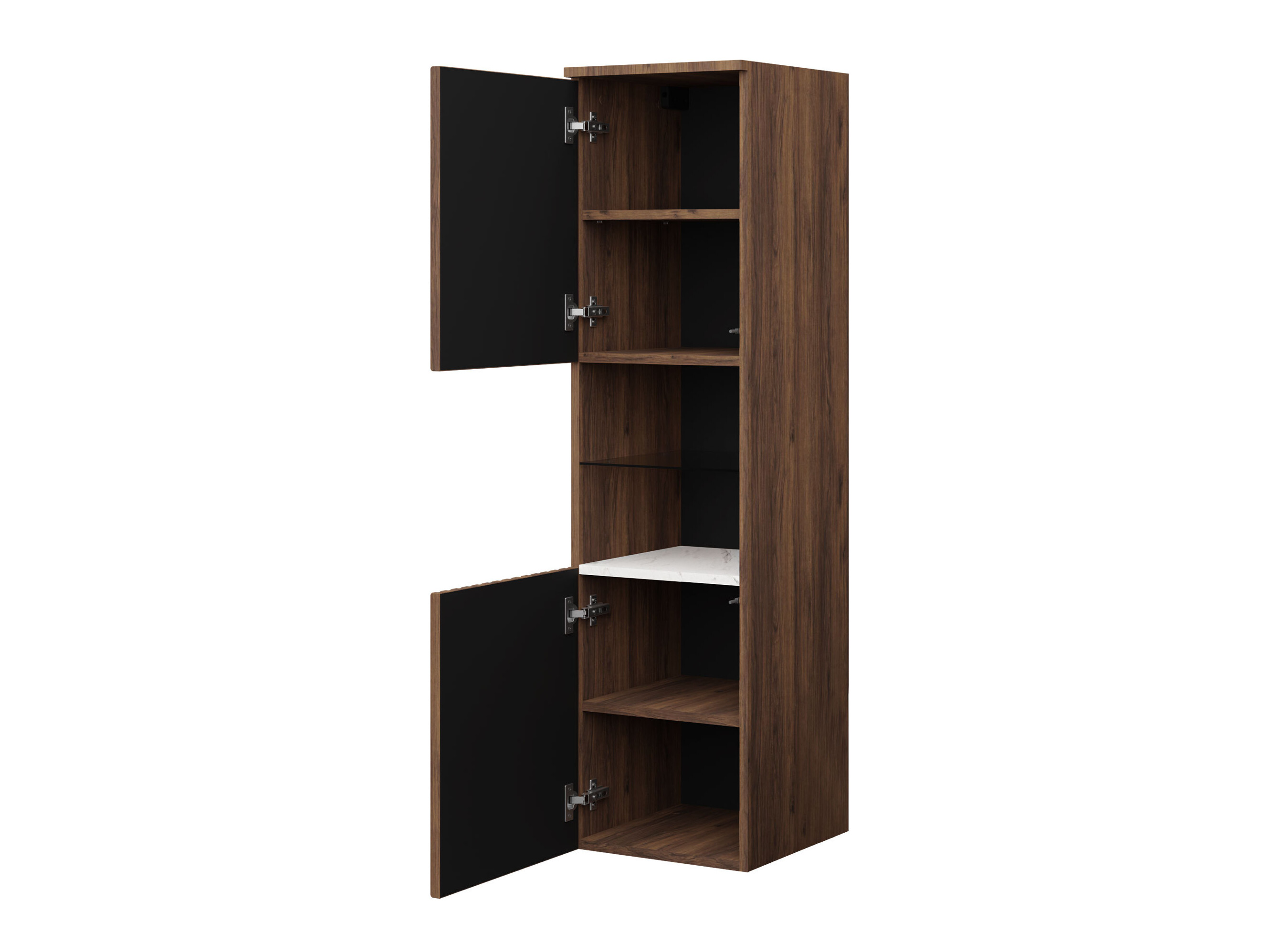 Wand badkamermeubel Nauta (Wit + Wit marmer)