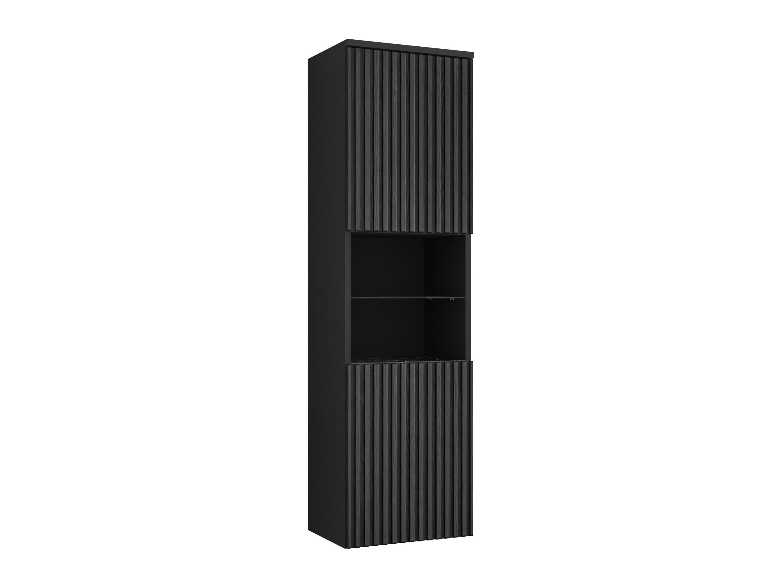 Wand badkamermeubel Nauta (Zwart + Zwart marmer)