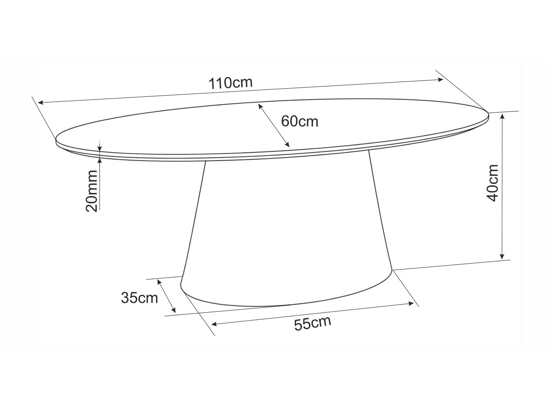 Salontafel Detroit 1075 (Eiken)
