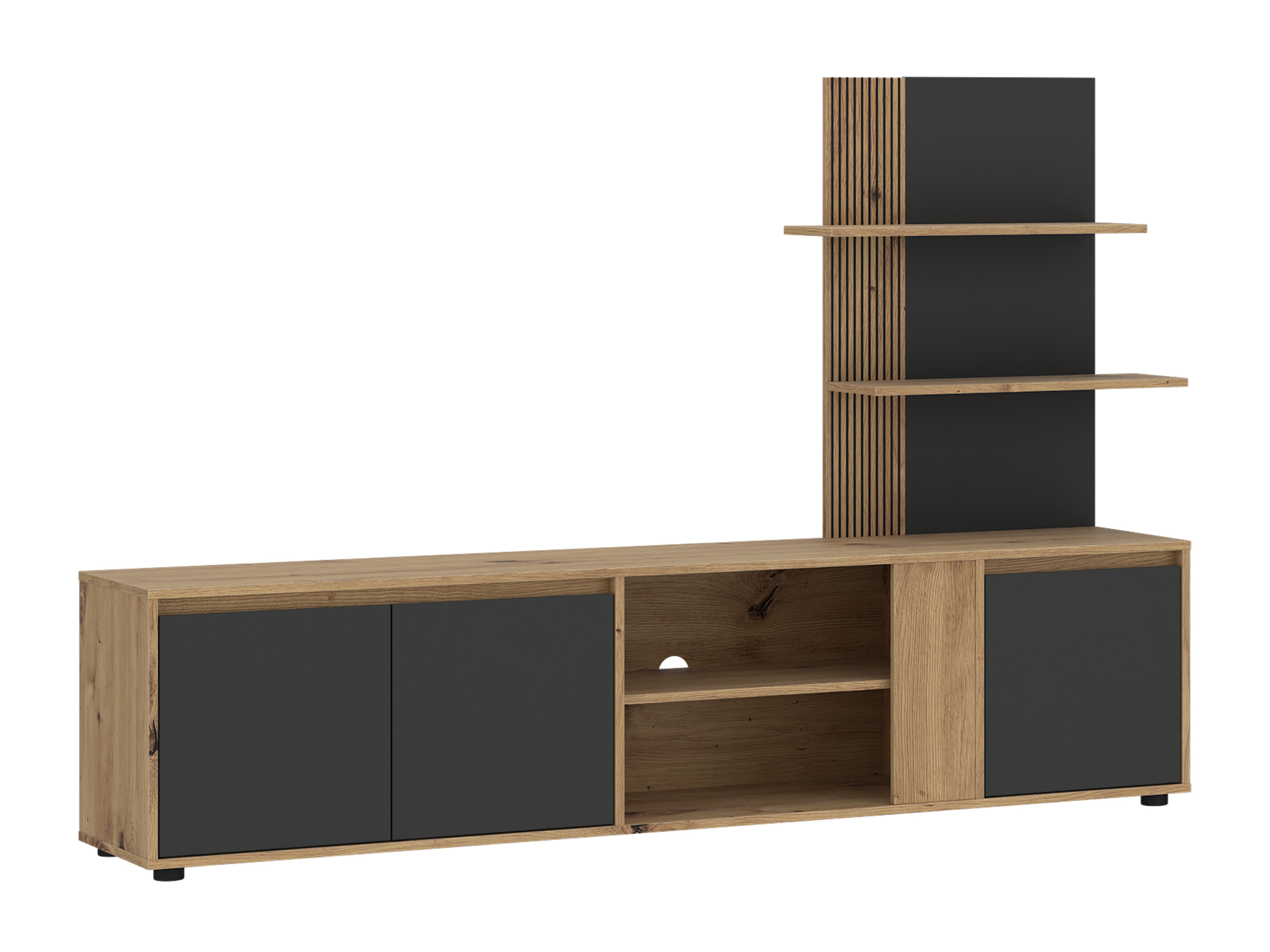 TV-meubel Torcavi 101 (Antraciet + Artisan eiken)