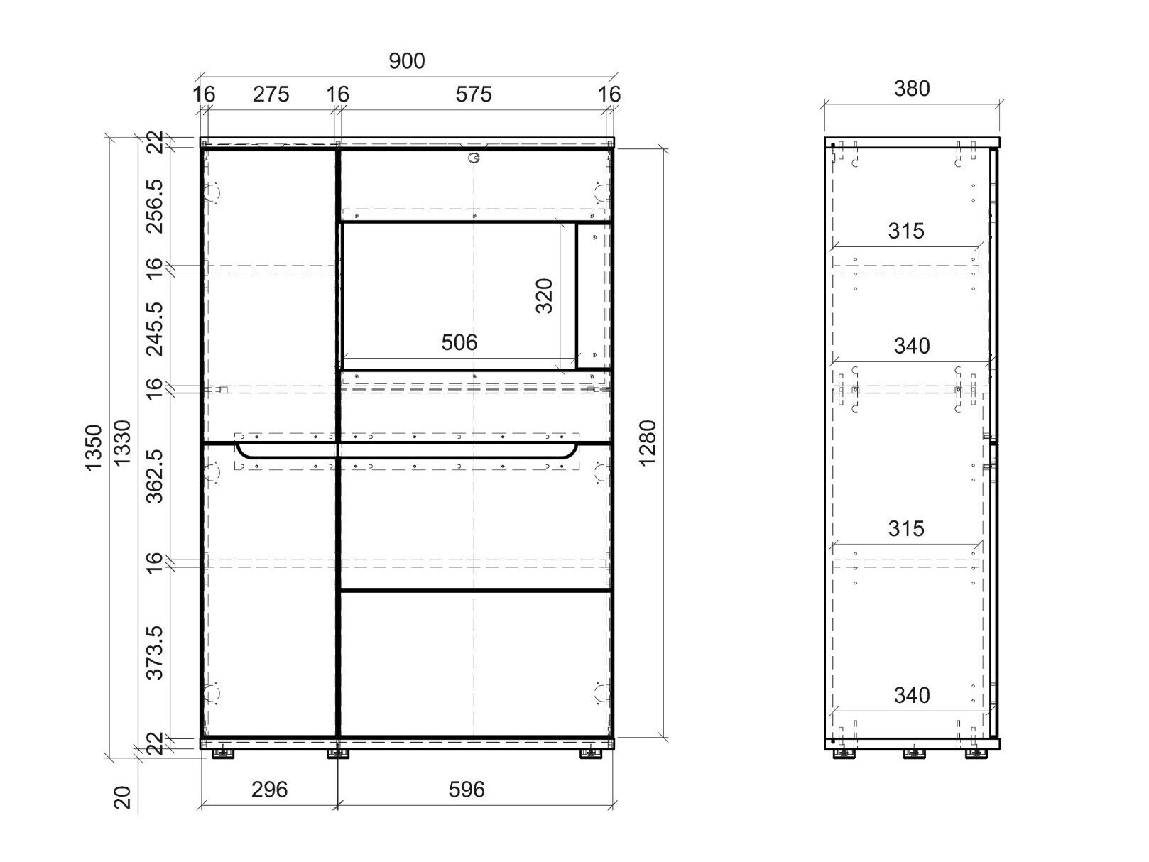 Dressoir Deldori 102 (Artisan eiken + Antraciet)