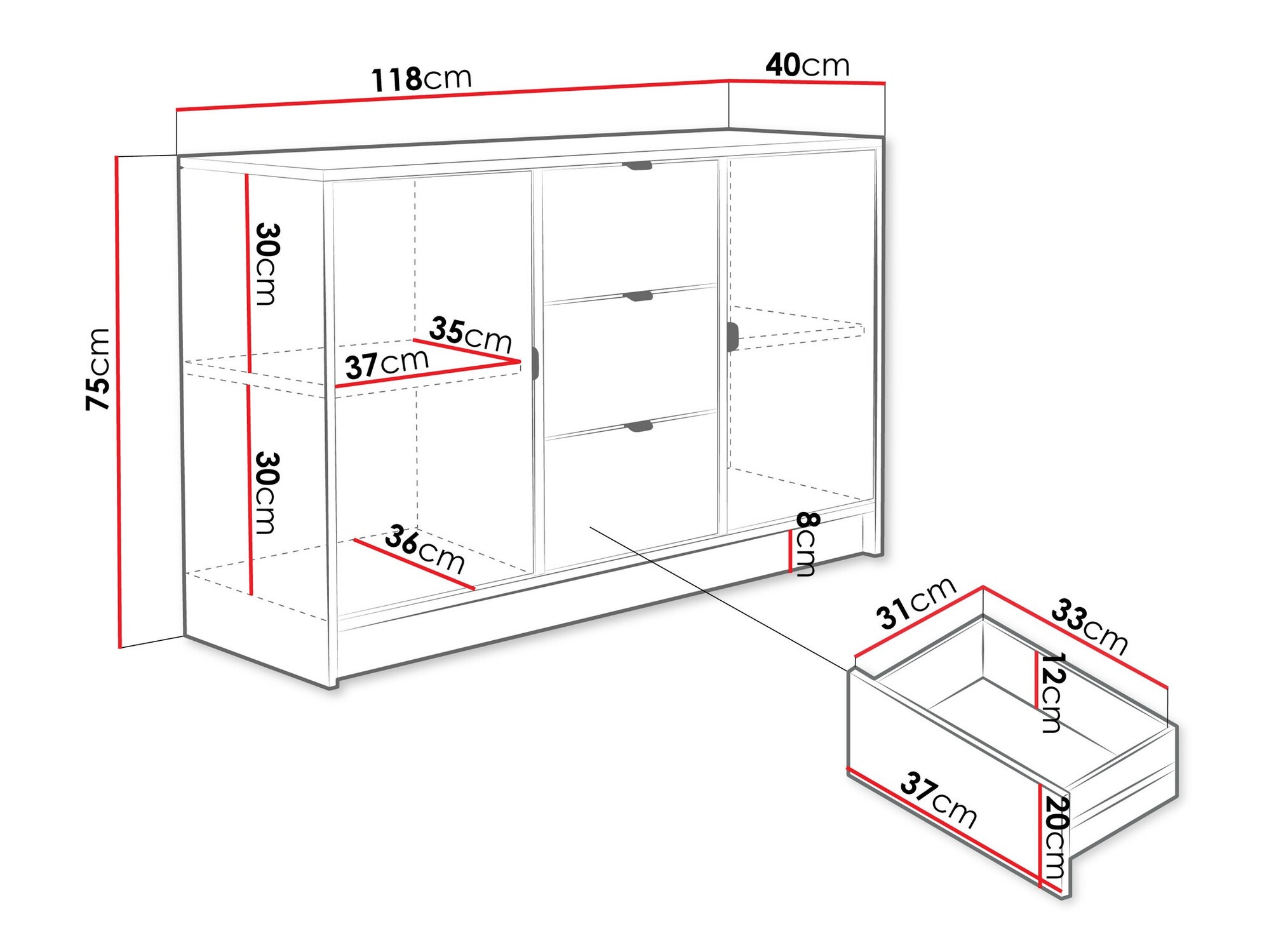 Ladekast Comfivo Papilio (Beige)