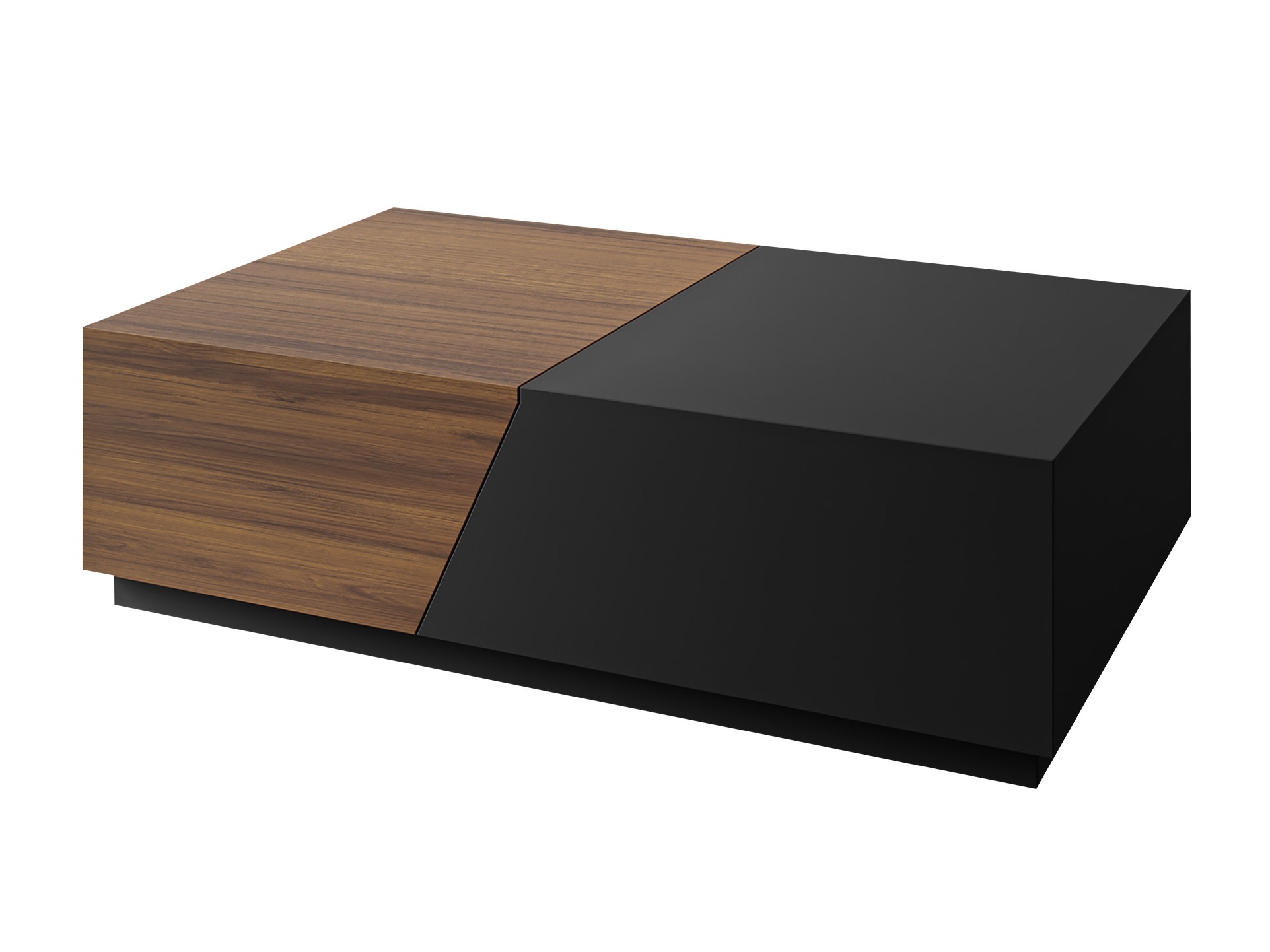 Transformeerbare salontafel Comfivo Daldune (Notenhout + Zwart)