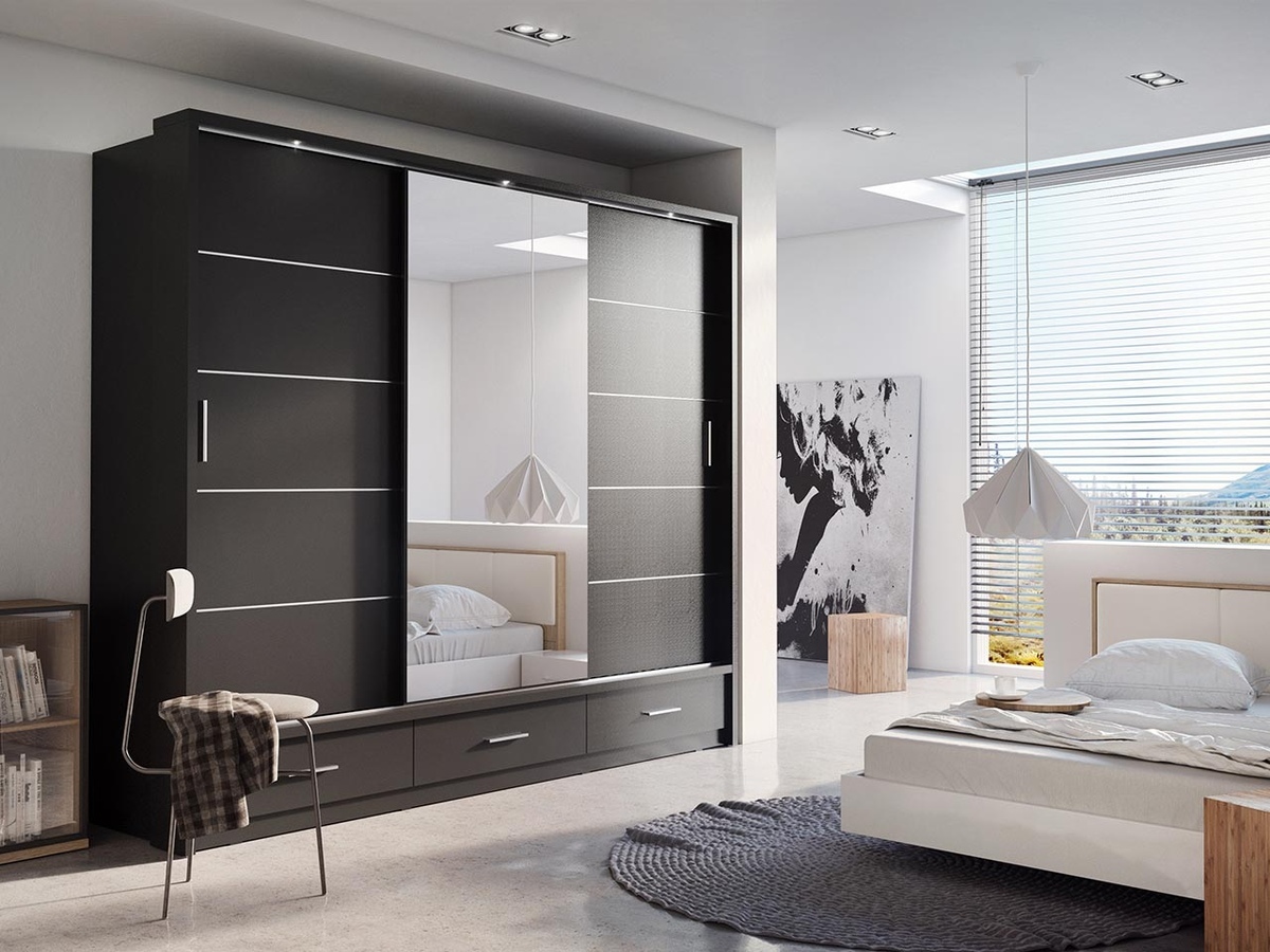 Kledingkast Fresno 100 (Zwart)