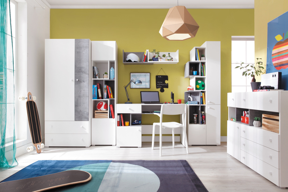 Ladekast Omaha J111 (Wit + Beton)