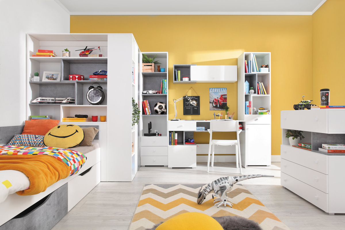 Wandplank Omaha J112 (Wit + Beton)